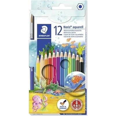 Staedtler Noris aquarell 144 10 akvarelové ceruzky sada šesťhranné 12 rôznych farieb