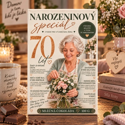 Mediabox narozeninový speciál 70 dárková mléčná čokoláda 100 g