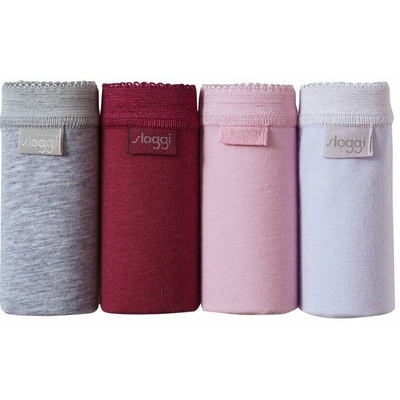 Blancheporte Midi nohavičiky Sloggi® Basic+ súprava 3+1 zdarma sivá slivková ružová lila