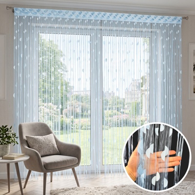 Provázková záclona Ambiance vzor D-18/modrá – Hledejceny.cz