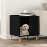 vidaXL Кучешка къща Черно 44 x 42 x 49 см Инженерна дървесина (8000699)