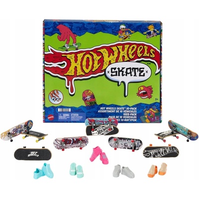 Hot Wheels Skate HTP59 Sada 10 fingerboardů + 5 párů