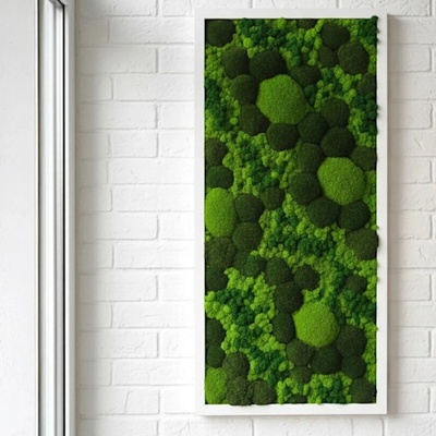 Obraz so stabilizovaným machom: luxusný dekor z kopčekového machu a lišajníka - 50 × 100 cm