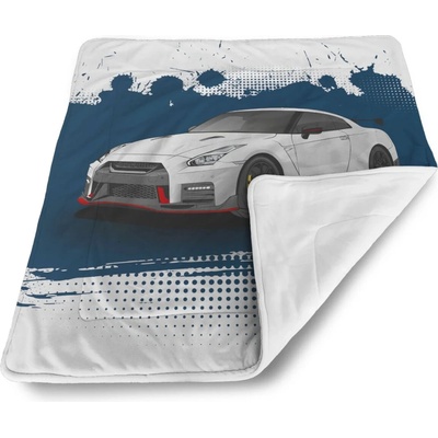 Sablio Detská deka pre bábätko Nissan GTR 35 Modrý