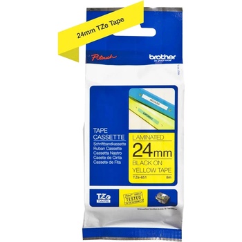 Brother Ламинирана термо-транферна лента Brother TZe-651, 24мм, 8м, жълта