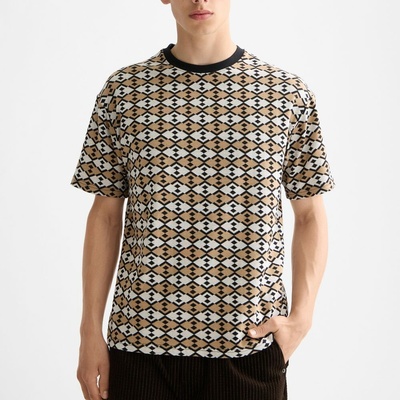 Scotch & Soda tričko s geometrickým vzorem Jacket T-Shirt Diamond Micro Eggnog Aop