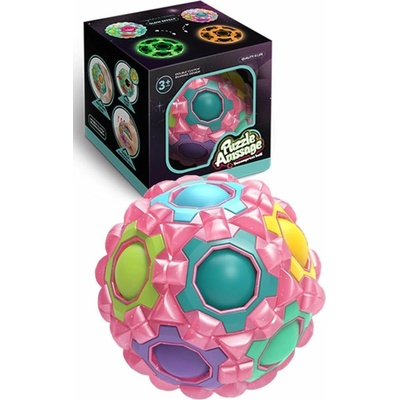 Norimpex Hlavolam Massage Rainbow Ball fluorescenční růžový