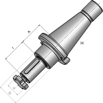 Frézovací trn SK 50x40x35 - 35L pro frézy s podélnou unášecí drážkou DIN2080 , MCT MCT-59100451