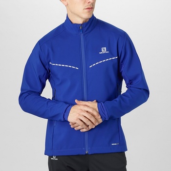 Salomon Agile softshell Jkt Surf The Web modrá