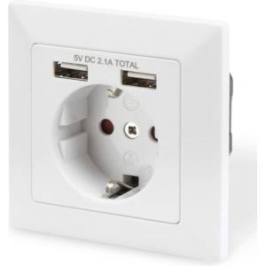 ASSMANN Контакт ASSMANN DA-70613, 2x USB, бял (DA-70613)