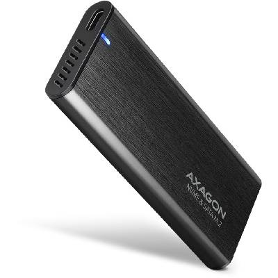 AXAGON EEM2-SB2 - USB-C 3.2 Gen 2 - M.2 NVMe & SATA SSD kovový RAW box, bezšroubkový, černý