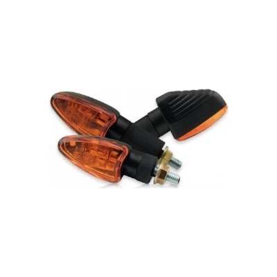 Blinkry ARROW GROOVED ORANGE, oranžové sklo, plastové, černé (pár-2ks), 38 mm