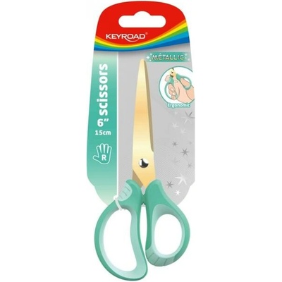 Nožnice kovovo-titánové KEYROAD, ergonomické, 15,5 cm, mix farieb