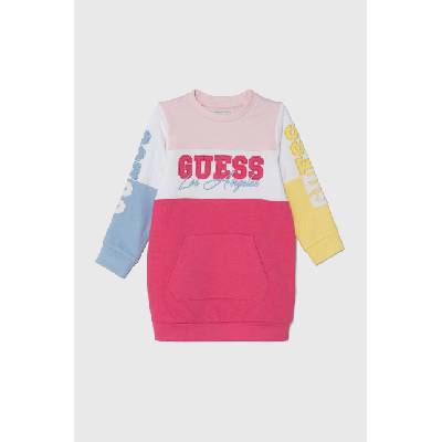 Guess Детска памучна рокля Guess в розово къса със стандартна кройка K4YK03 KA6R3 (K4YK03.KA6R3.9BYH)