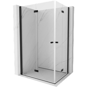 Mexen Mist-F Duo сгъваема душ кабина дясна 70 x 120 см, прозрачна, черна - 8A6-070L-120P-70-00 (8A6-070L-120P-70-00)