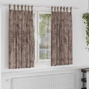 Pure Line Home Кадифени завеси в цвят чинчила с текстилни гайки (уши), 2 бр. , 140 x 175 см
