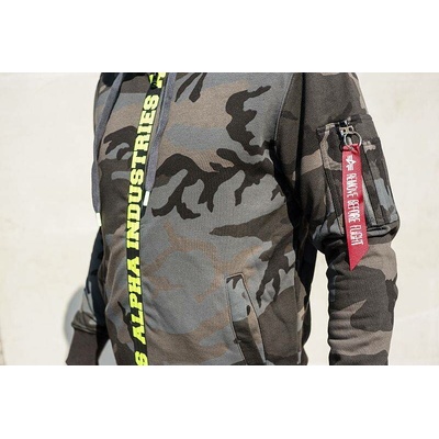Alpha Industries mikina Big Letters Zip Hoody black camo