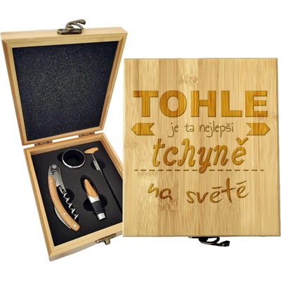 Sablio Dárková sada na víno Tohle je ta nejlepší tchyně na světě: 147×168×49 mm