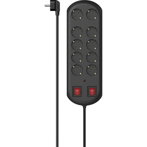 Hama 00223164 разклонител 2 м 10 Изход(и) за променлив ток На закрито Черен (223164)