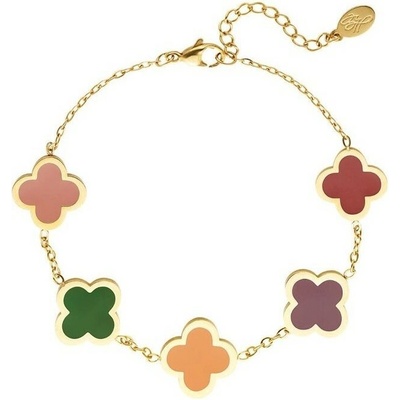 ORNAMENTI Náramek Clovers multi colors gold OOR800138