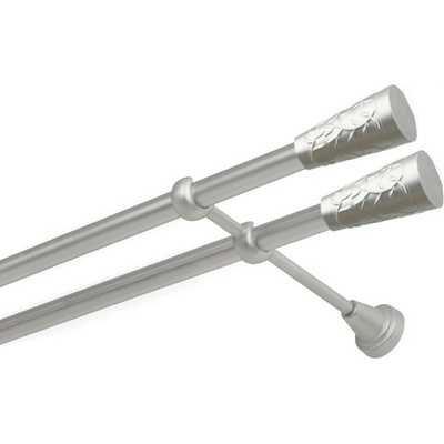 OK-GarnýžeCZ Garnýž kovová dvouřadá 19mm Sevilla double satina 110 cm do stěny / na tunýlek - bez kroužků