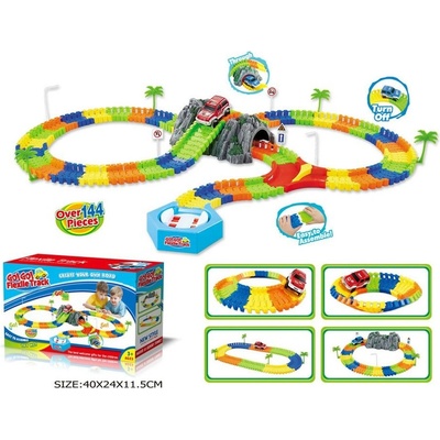 Alltoys Barevná dráha s tunelem 144 dílů