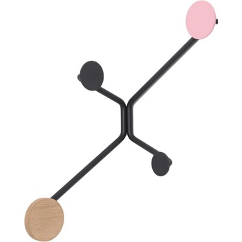 Gazzda Черна ъглова закачалка за стена с розов детайл Hook - Gazzda (099-00004)