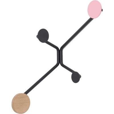 Gazzda Черна ъглова закачалка за стена с розов детайл Hook - Gazzda (099-00004)