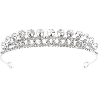 Štrasová čelenka / korunka do vlasů s očky Varianta: crystal stříbrná, Balení: 1 ks