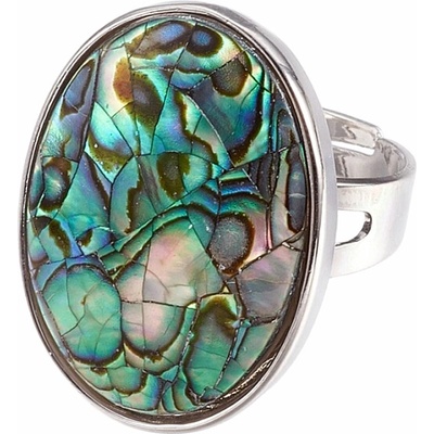 Nefertitis Paua abalon perleť prsten Ovál NF56880