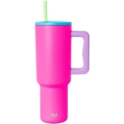 Simple Modern termohrnek s brčkem a uchem 1180 ml růžový