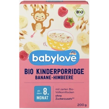 babylove bio ovesná banán & malina 200 g