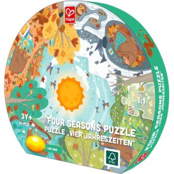 Hape Образователен пъзел за под, Hape, Четири сезона, 57.5 см, 16 части (H1636)