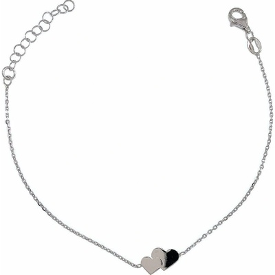 INFINITYSILVER Stříbrný náramek dvě srdíčka NB2137517+