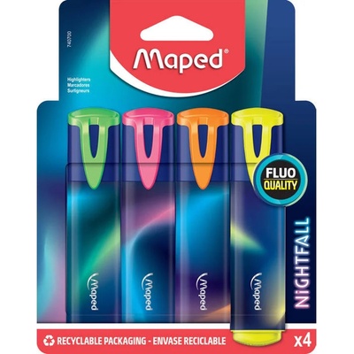 Maped Fluo Peps Nightfall 4 barvy