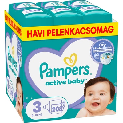 Pampers Active Baby месечен пакет пелени 6-10 кг Midi 3 (208 бр. ) (81678669)