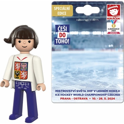 Efko IGRÁČEK Fanynka MS v hokeji 2024 bílý dres figurka