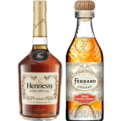 Hennessy VS + Ferrand Cognac 1840 Original Formula 45%, (set 1 x 0.7 L, 1 x 0.7 L)