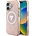 GUESS IML Metal Glitter 4G Circle Triangle MagSafe калъф за iPhone 16 - розов (3666339430511)