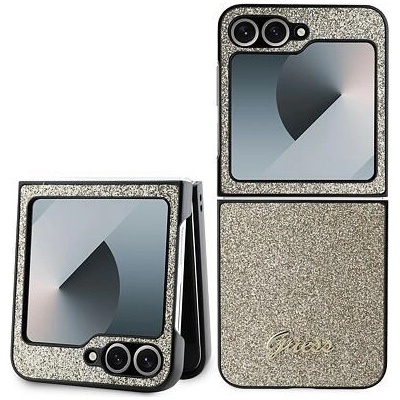 Guess PC/TPU Glitter Flakes Metal Logo Samsung Galaxy Z Flip 6 Gold GUHCZF6HGGSHD – Zboží Živě