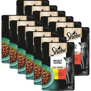 Sheba Select Slices консерви с пилешко и говеждо в сос 12 x 85 г