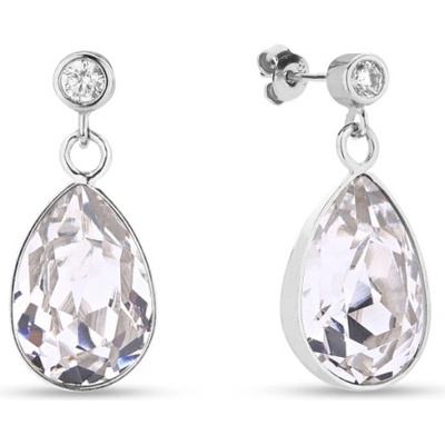 Spark stříbrné náušnice s krystaly Swarovski Elements čirá kapka Barocco KCD432010C Krystal
