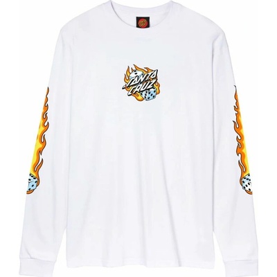Santa Cruz Flaming Dice Dot Front white