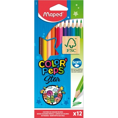 Maped Color Peps Star farebné ceruzky 12ks mix farieb