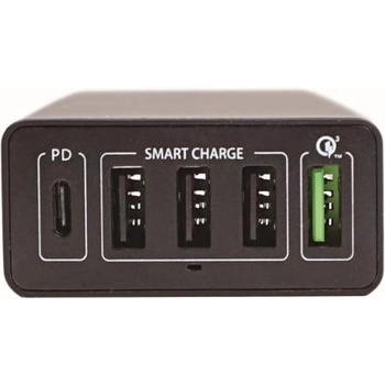 4smarts Mains Charging Station VoltPlug Power Delivery & QC3.0 60W - захранване с 4хUSB изхода и USB-C изход (черен)