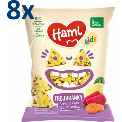 HAMI Trojhránky červená řepa, špenát, mrkev 8 x 30 g