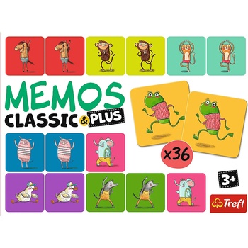 Trefl Pexeso Classic&Plus Zvieratká v pohybe 3v1