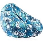 Pufrelax Пуф круша 520л. , Nirvana Gigant - Tropical Leaves, Водоустойчив, Перящ се калъф, Пълнеж от Полистиролни перли, принт (PUF-G-NGG-TEXP-TRO)