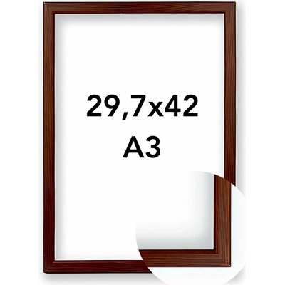 Fotorámeček 23 Rozměr: A3 - 29,7 x 42 cm, Barva: Tmavě hnědá, Typ zasklení: Plexi