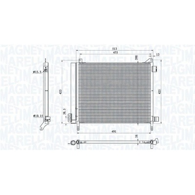 Kondenzátor, klimatizace MAGNETI MARELLI 350203793000